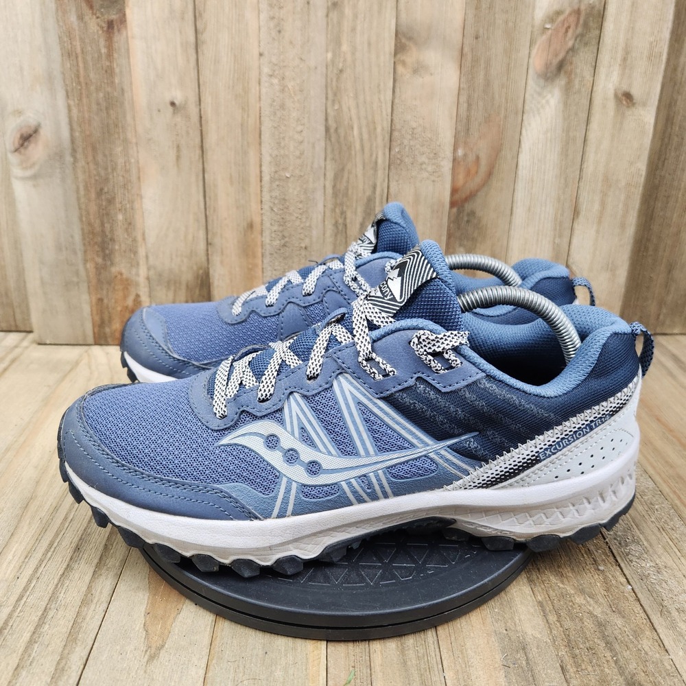 Saucony Excursion TR14 Mens size 10 Blue Grey Trail Running Shoes S20584-2